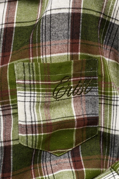 Рубашка в клетку с карманом Oversize Green