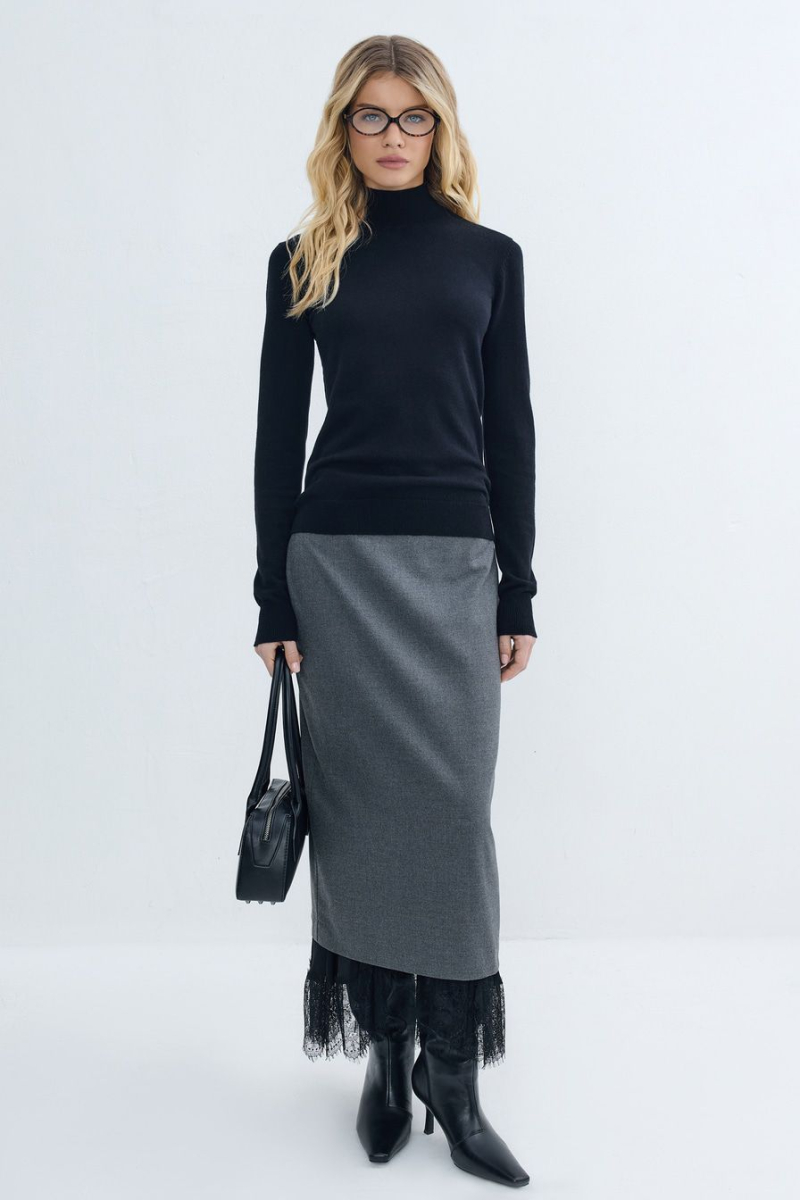 Водолазка с добавлением шерсти и кашемира TOPTOP, цвет: Черный, TTS.052.15462.900 купить онлайн