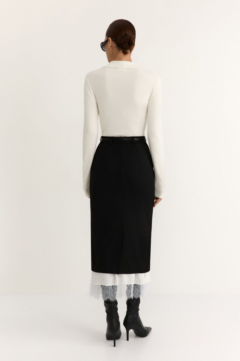 Юбка из смесовой вискозы TOPTOP, цвет: Черный, TTS.071.18196.900.01816 купить онлайн