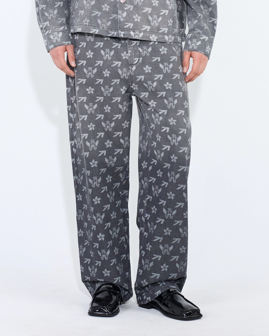 Джинсы с градиентом и монограммой ASIA ST 71, цвет: серый, Ast71.jeans-gradient-mngrm-grey купить онлайн