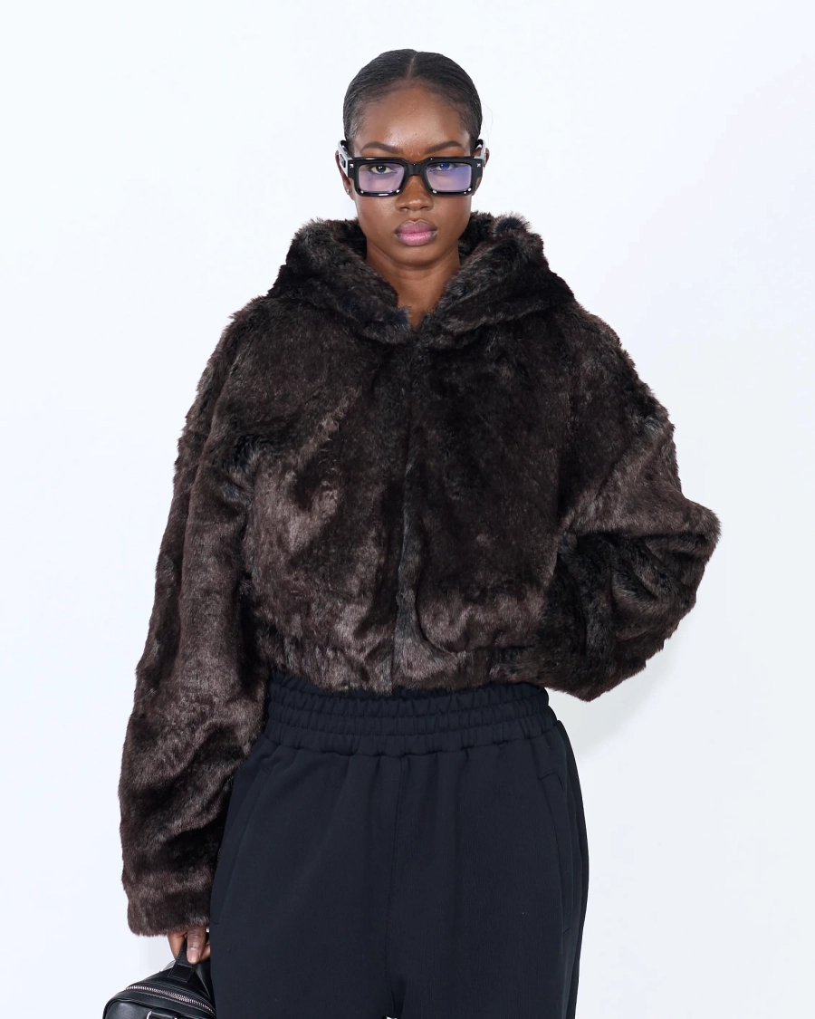 Шуба бомбер CROPPED BROWN