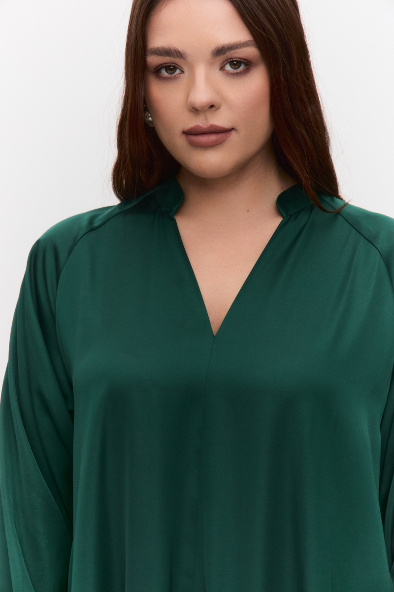 Платье-туника из атласа 4forms, цвет: зеленый, 65526 купить онлайн