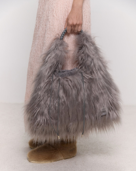 Сумка Bigfoot OM x ASK из экомеха под лису Only me, цвет: серый СМ9198 купить онлайн