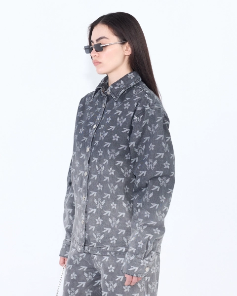Рубашка джинсовая МОНОГРАМА ASIA ST 71, цвет: серый, Ast71.shirt-denim-mngrm-w-grey купить онлайн