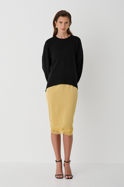 Свитер О- образный из шерсти и кашемира Ricoco, цвет: Черный, 5065/4 купить онлайн