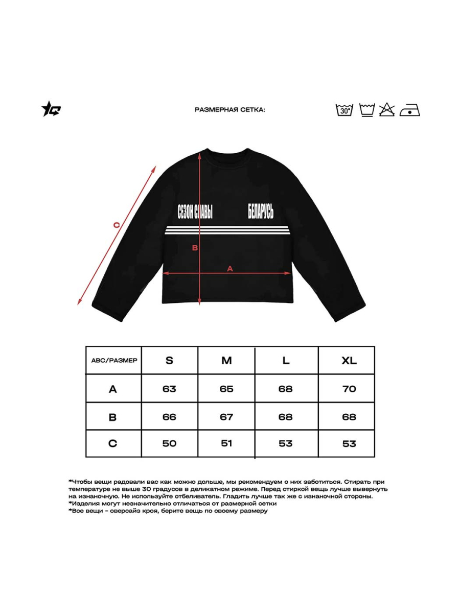 Лонгслив «Сезон славы Беларусь» СЕЗОН СЛАВЫ, цвет: Черный, 0602SS240602 купить онлайн