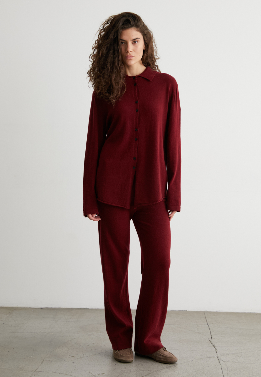 Рубашка трикотажная (шерсть) Marou, цвет: Бордовый, Mar3_2407 купить онлайн