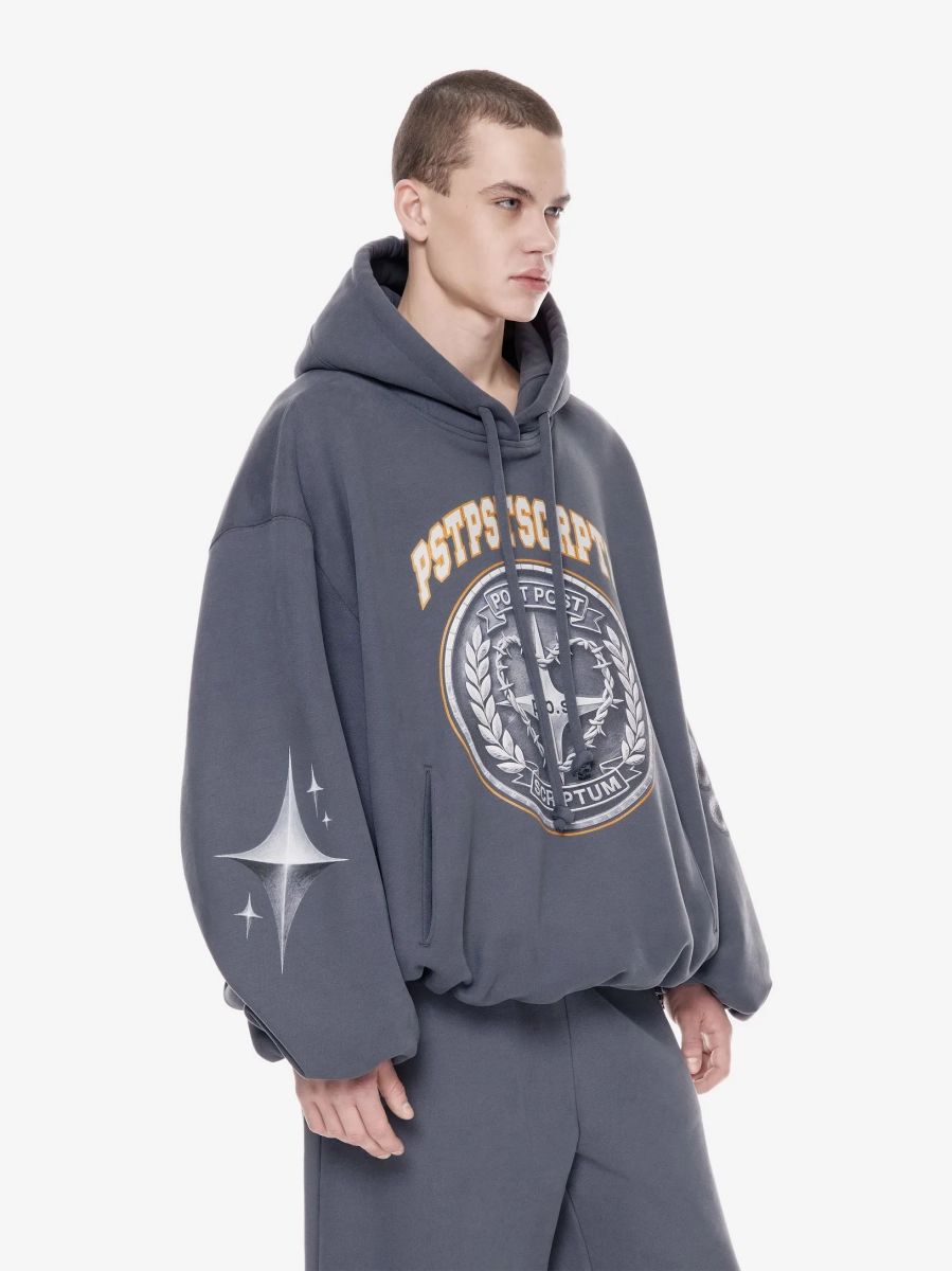 Худи с принтом POST POST SCRIPTUM, цвет: серый,  купить онлайн