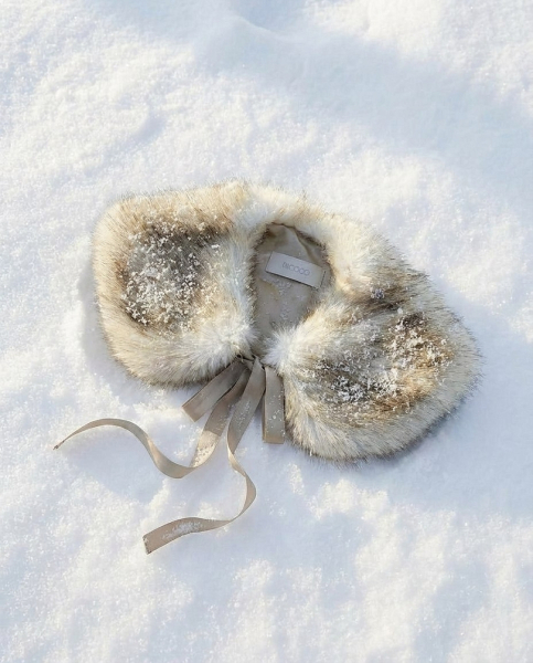 Воротник из экомеха Ricoco, цвет: Серо-бежевый 7003/2 купить онлайн