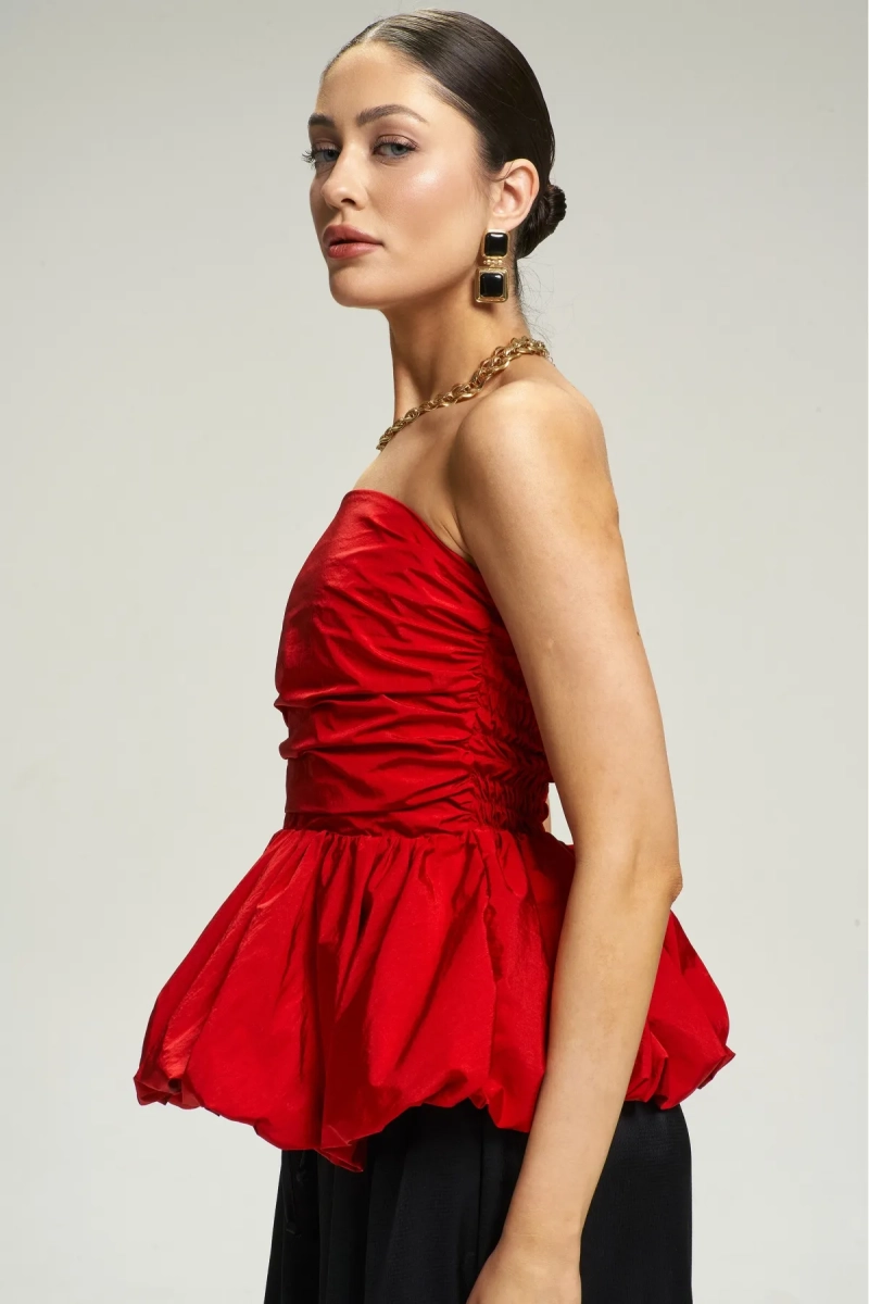 Топ-корсет с баской Red Erist store, цвет: красный, НФ-00002964 купить онлайн