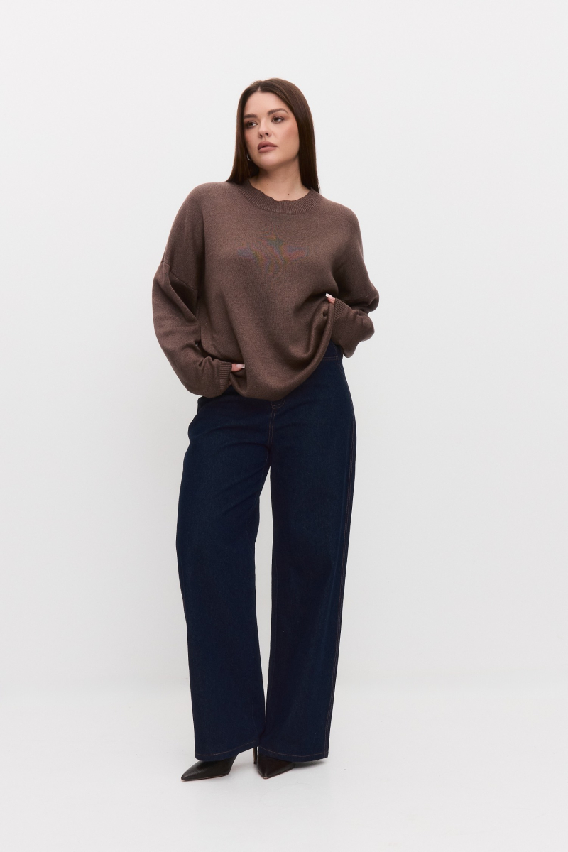 Джемпер вязаный с круглым вырезом 4forms, цвет: трюфель, 68044 купить онлайн