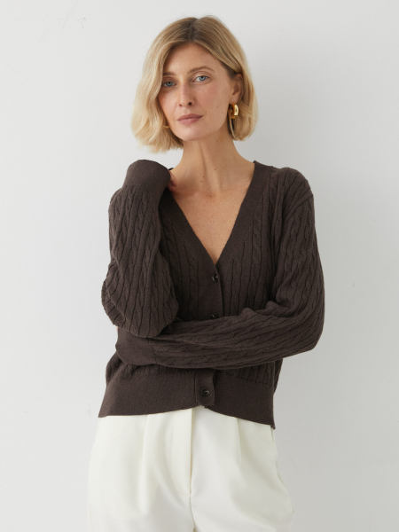 Кардиган Marou, цвет: коричневый, Mar_26021408 купить онлайн