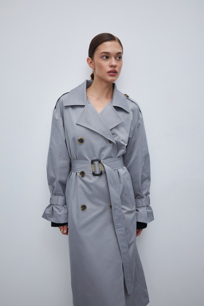 Тренч оверсайз Charmstore, цвет: серый, 5650-6224-1001 купить онлайн