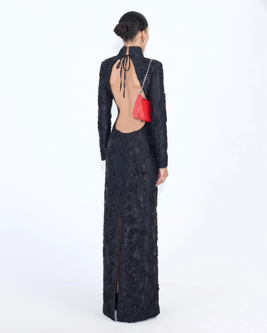 Платье-макси с открытой спиной КРУЖЕВА ASIA ST 71, цвет: Черный, Ast71.dress-laces-maxi-bl купить онлайн