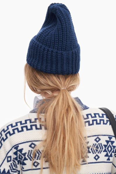 Шапка из смесовой шерсти мериноса TOPTOP, цвет: синий TT.601.15345.620 купить онлайн
