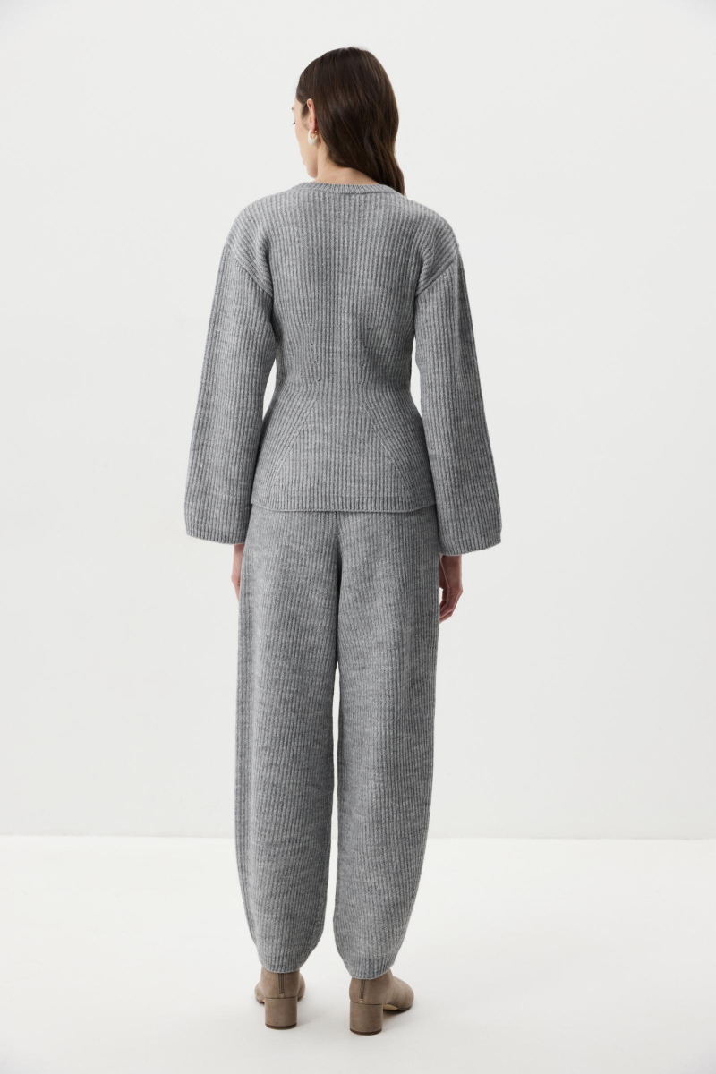 Брюки O-силуэта с шерстью Charmstore, цвет: серый меланж, 301-48278-889 купить онлайн