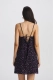 Платье мини на регулируемых бретелях Floral Black