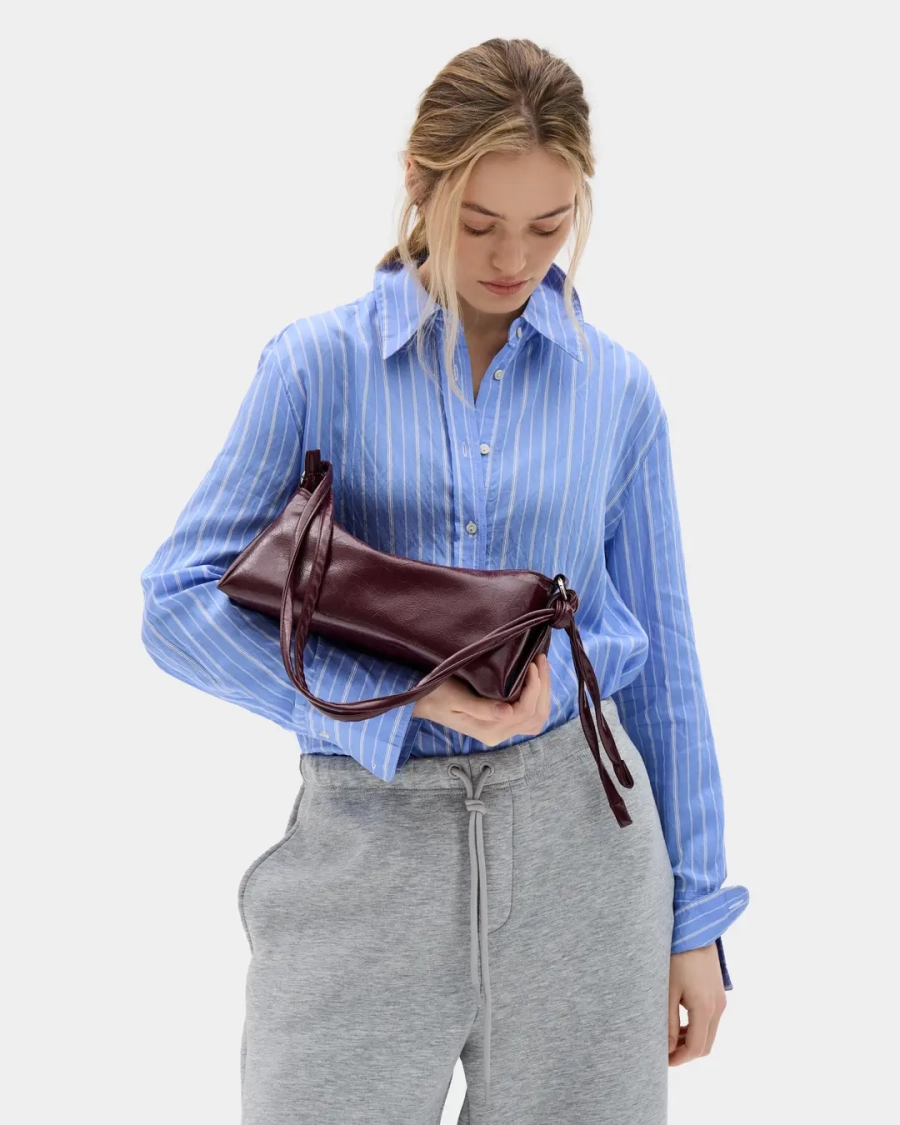 Миниатюрная мягкая сумка Arny Praht, цвет: бордо кракле  купить онлайн