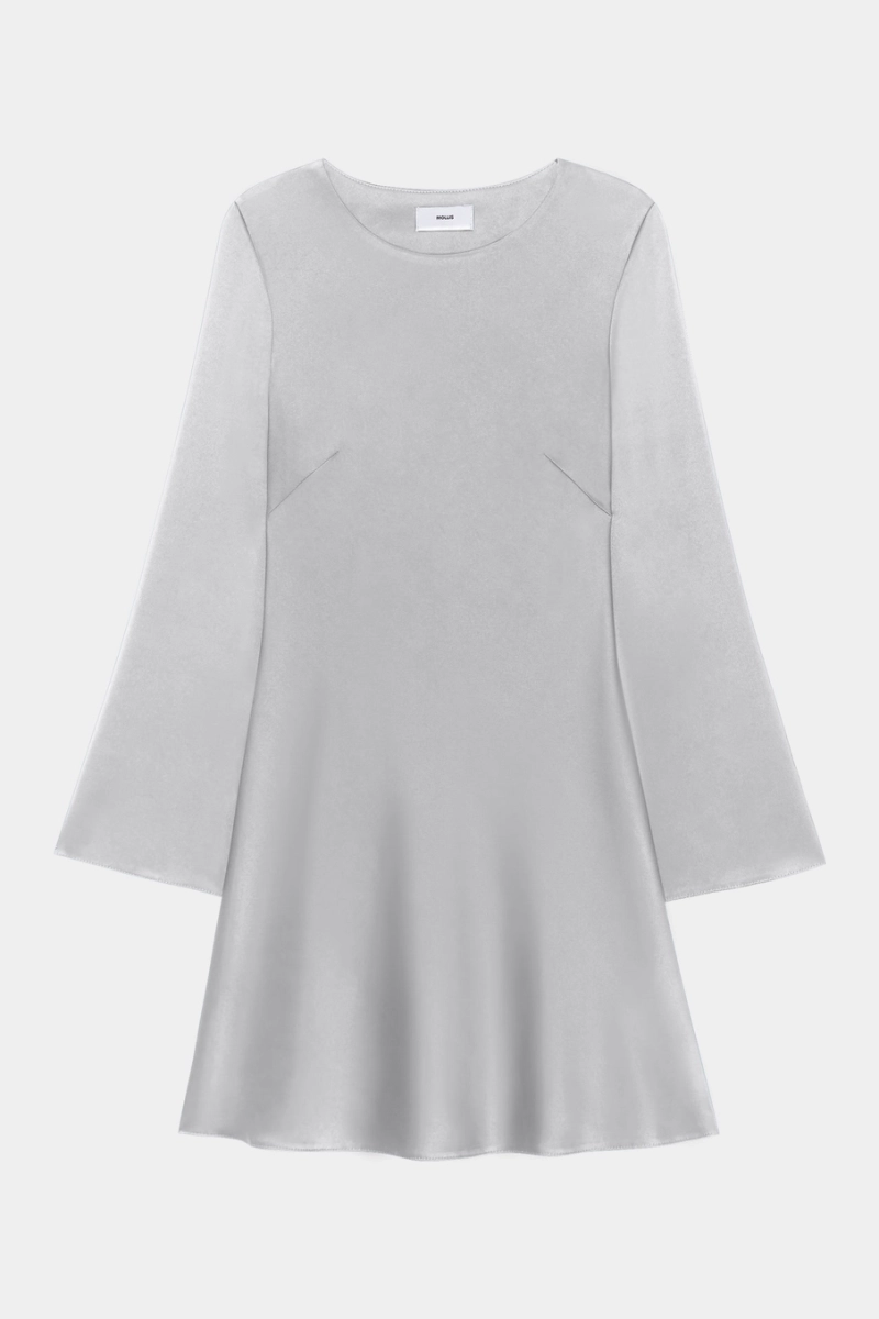 Платье из атласа расклешенного силуэта Mollis, цвет: серый, 12-09-2491/3 купить онлайн
