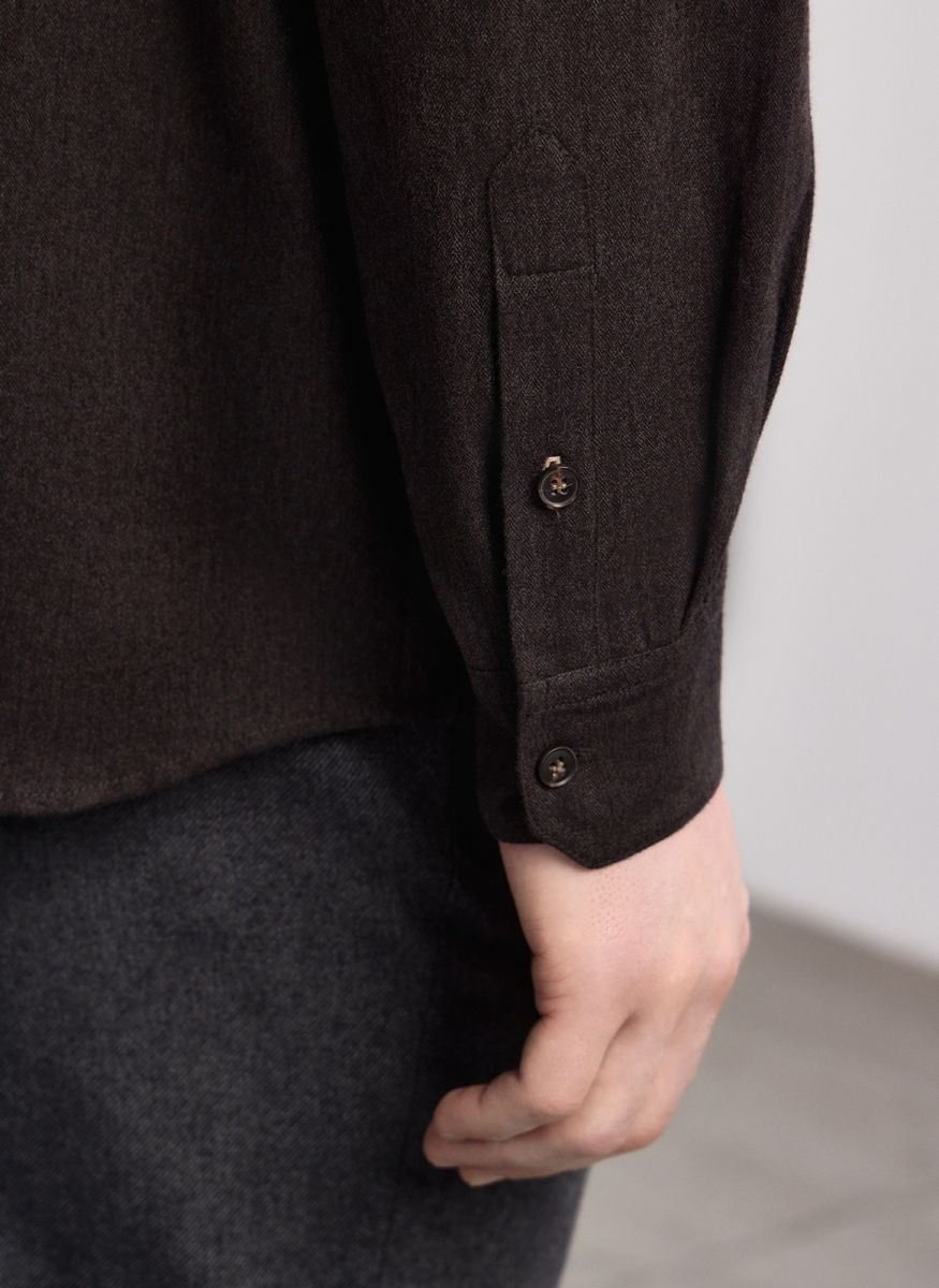 Рубашка из мягкого хлопка ALL WE NEED, цвет: темно-коричневый, 2603M1390-20 купить онлайн