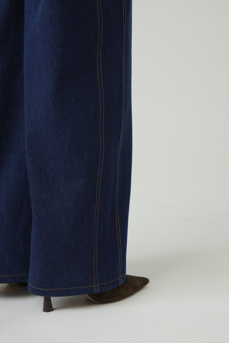 Джинсы Wide leg со вставками 4forms, цвет: темно-синий, 68012 купить онлайн