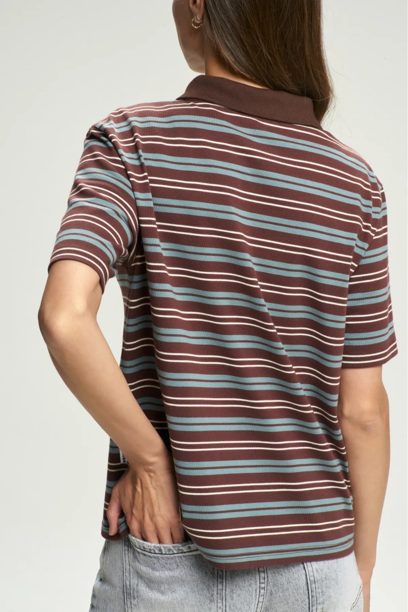 Поло в полоску Brown Erist store, цвет: коричневый, НФ-00002677 купить онлайн