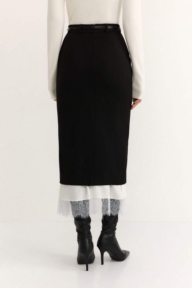 Юбка из смесовой вискозы TOPTOP, цвет: Черный, TTS.071.18196.900.01816 купить онлайн