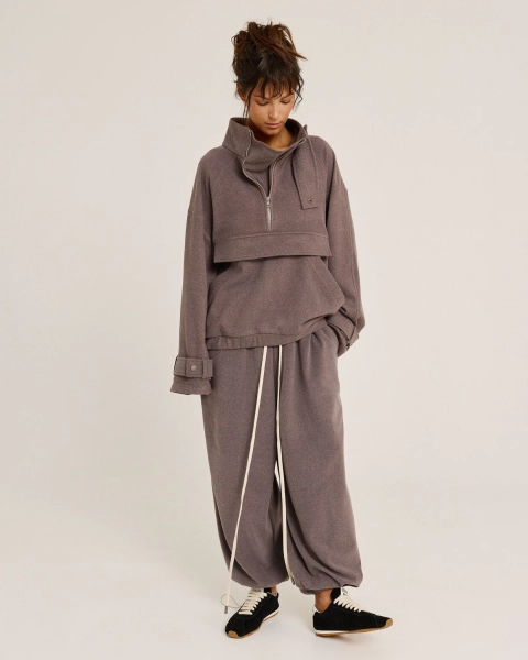 Брюки из фланели BROWN Anmuse, цвет: коричневый, TR25W206-BROWN-1 купить онлайн