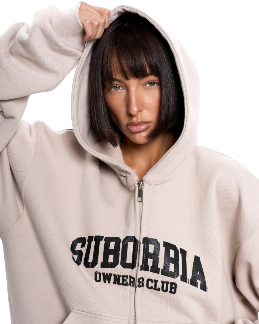 Худи на молнии Suborbia, цвет: бежевый-черный, 007141 купить онлайн