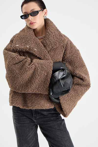 Бомбер mini из эко-меха