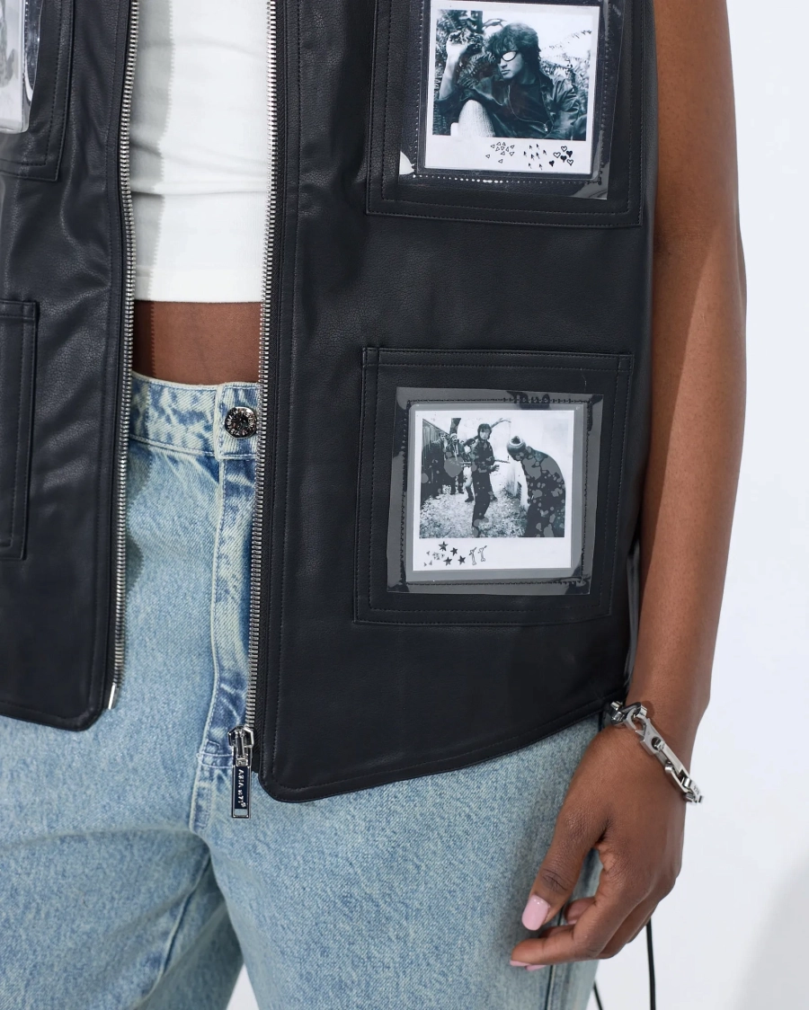 Безрукавка KINO POCKET VEST ECO LEATHER BLACK ASIA ST 71, цвет: Черный, Ast71.kino-pocket-vest-leather купить онлайн