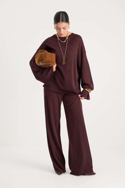 Костюм из вискозы (лонгслив+брюки) MIA AIM, цвет: шоколадный, Mia710 купить онлайн