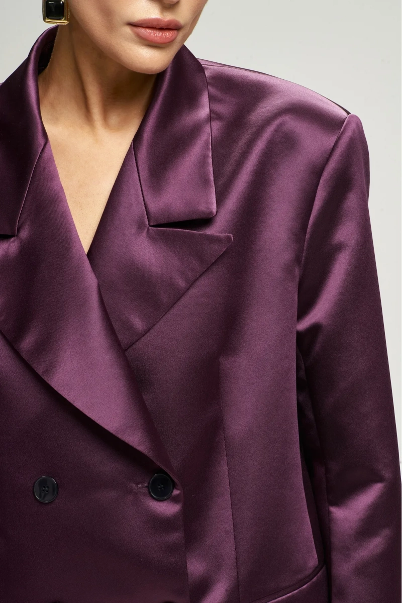 Жакет атласный Plum Erist store, цвет: сливовый, НФ-00002943 купить онлайн