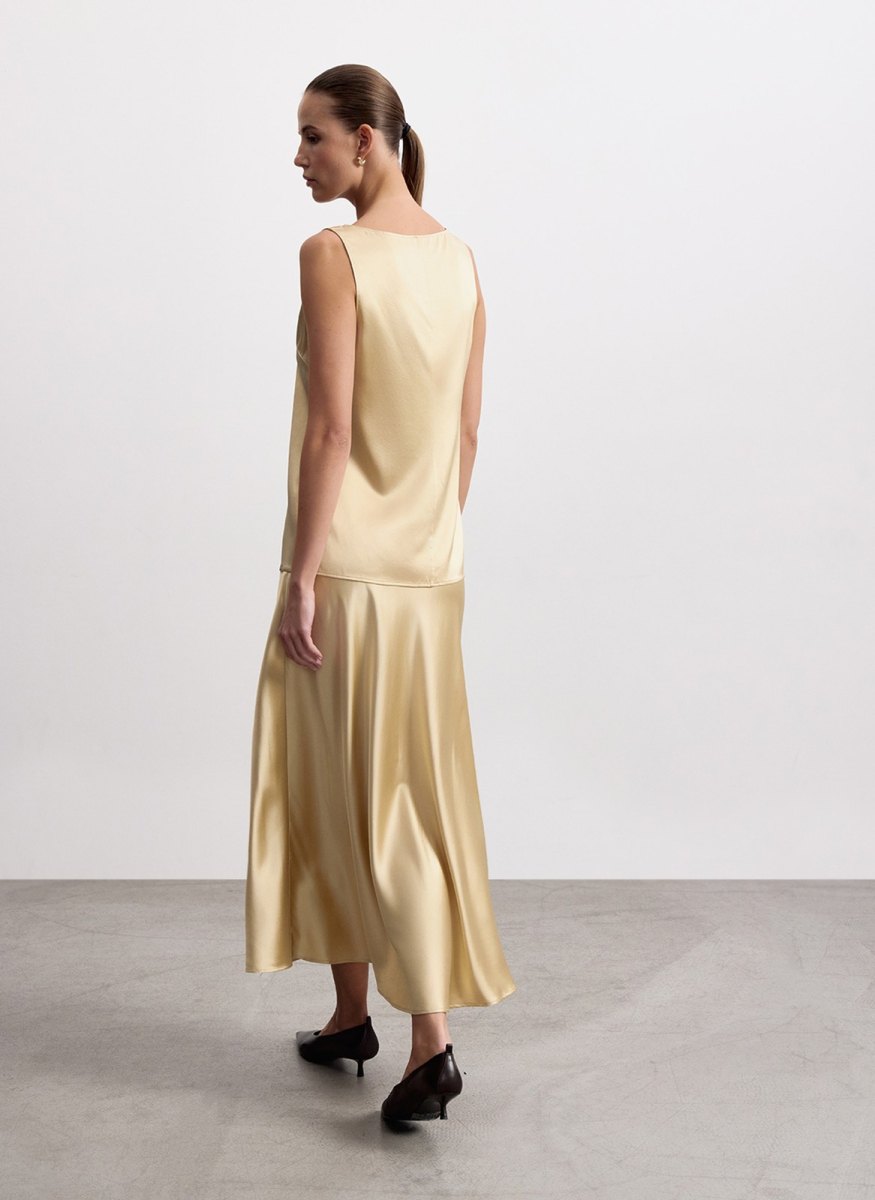 Юбка миди из шелка ALL WE NEED, цвет: песочный, 2603W17100P-103 купить онлайн