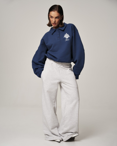 Свитшот-поло YONS STUDIOS BLUE YONS, цвет: синий, YO-780 купить онлайн