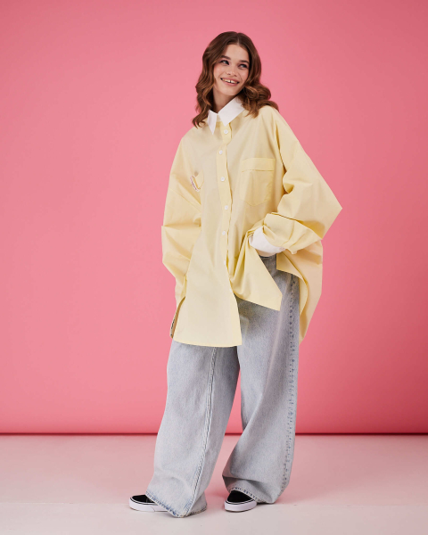 Рубашка макси оверсайз #23 TABOO, цвет: Желтый, Rub23 купить онлайн