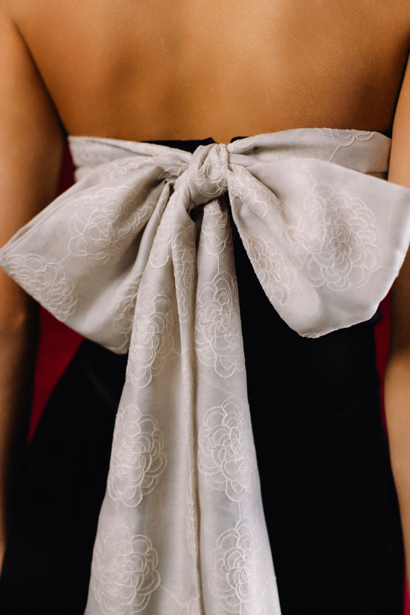 Платье из бархата с декоративным бантом VELVET, цвет: Черный, 00-00005273 купить онлайн