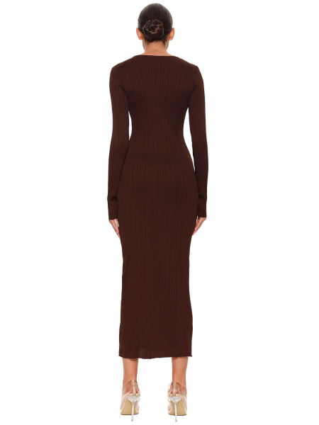 Платье в рубчик SODAMODA, цвет: коричневый, 14164 купить онлайн