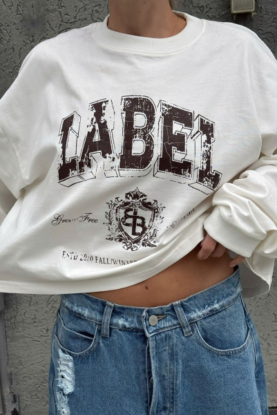 Лонгслив укороченный WHITE Label .B, цвет: WHITE,  купить онлайн