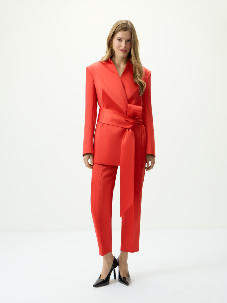 Жакет-кимоно с акцентным поясом Conso, цвет: красный, PJ 250964 - красный купить онлайн