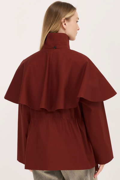 Тренч со съемным кейпом из хлопка с пропиткой Ricoco, цвет: терракотовый, 7057/2 купить онлайн