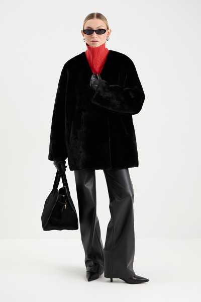 Шуба в длине мини MIA AIM, цвет: Черный, MIA540 купить онлайн