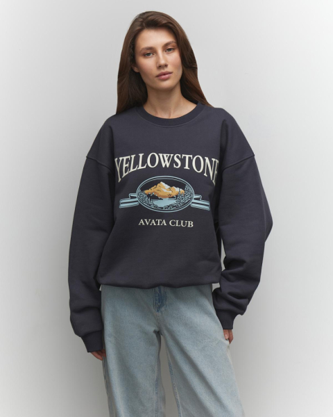 Свитшот Yellowstone Cotton Aváta Club, цвет: графит,  купить онлайн