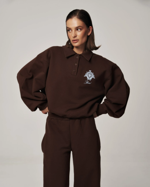 Свитшот-поло YONS STUDIOS BROWN