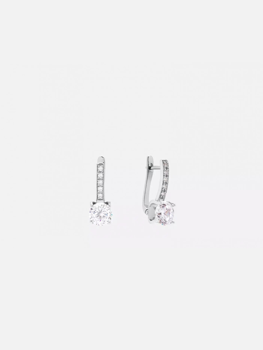 Серьги TOSYA PREMIUM с фианитом diamond