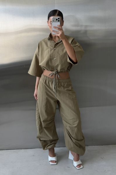 Брюки «бананы» плащевые Label .B, цвет: хаки, Pt.11.4.4134/2OL купить онлайн