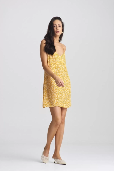 Платье мини на регулируемых бретелях Floral Yellow
