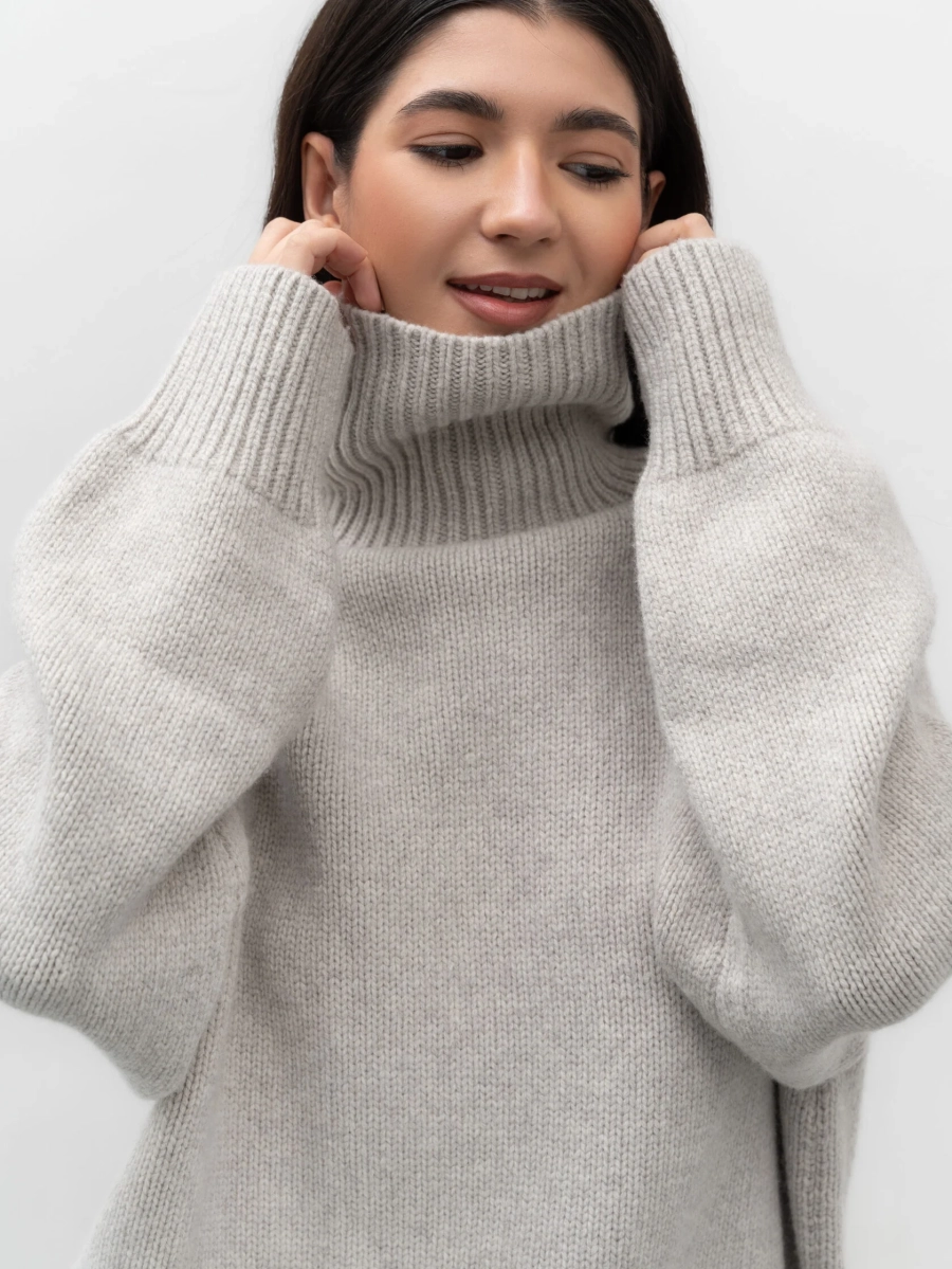 Свитер с горлом TRES, цвет: бежевый, НФ-00002442 купить онлайн