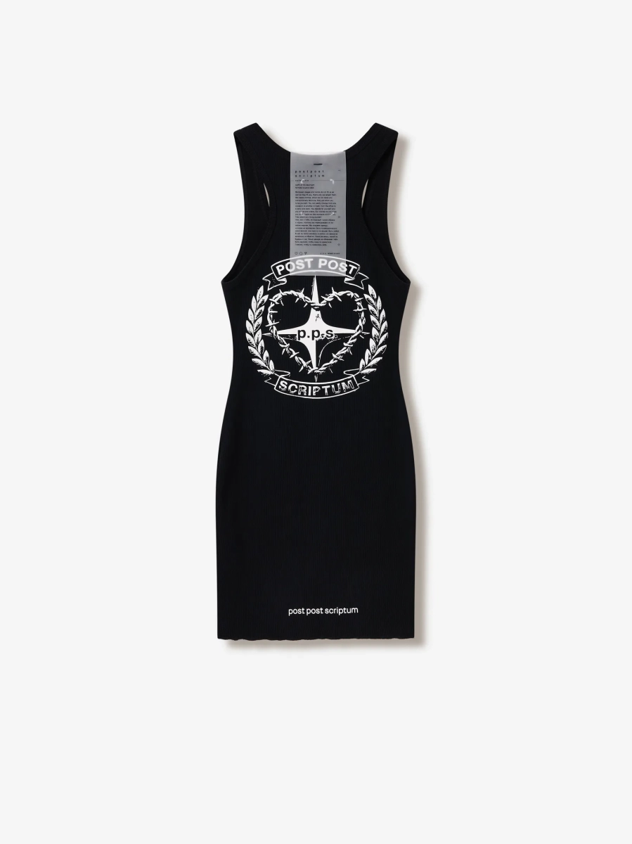 Платье в рубчик с принтом POST POST SCRIPTUM, цвет: Черный, 1108.000.00.02.001 купить онлайн