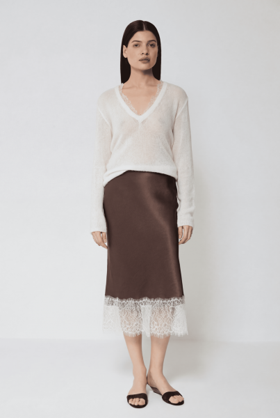 Юбка из атласа и кружева